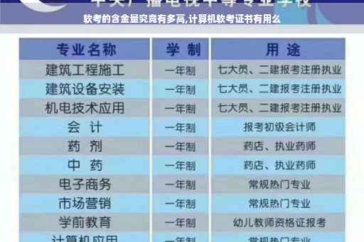 软考的含金量究竟有多高,计算机软考证书有用么