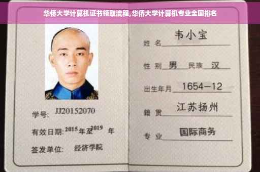 华侨大学计算机证书领取流程,华侨大学计算机专业全国排名