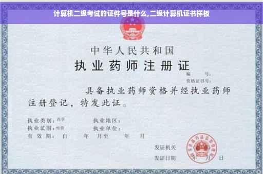 计算机二级考试的证件号是什么,二级计算机证书样板