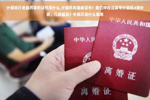 计算机行业最厉害的证书是什么,计算机有哪些证书？我们学校说要考计算机4级中级。几级最高？中级又是什么意思