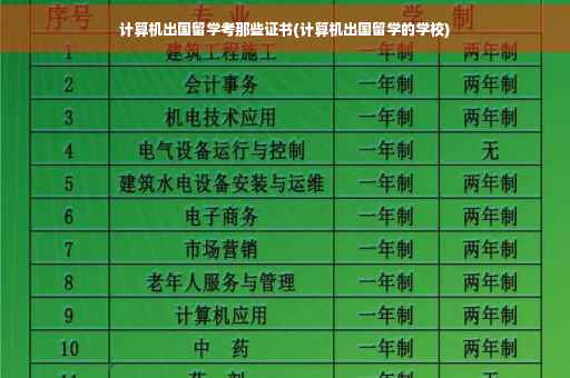 计算机出国留学考那些证书(计算机出国留学的学校)