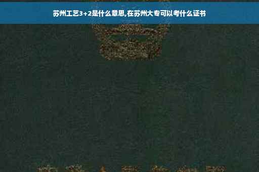 苏州工艺3+2是什么意思,在苏州大专可以考什么证书