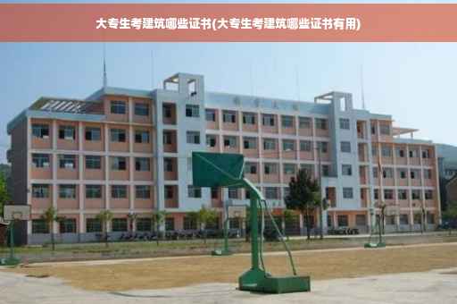 大专生考建筑哪些证书(大专生考建筑哪些证书有用)