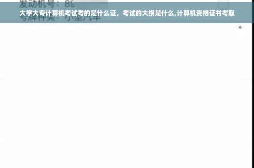 大学大专计算机考试考的是什么证，考试的大纲是什么,计算机资格证书考取