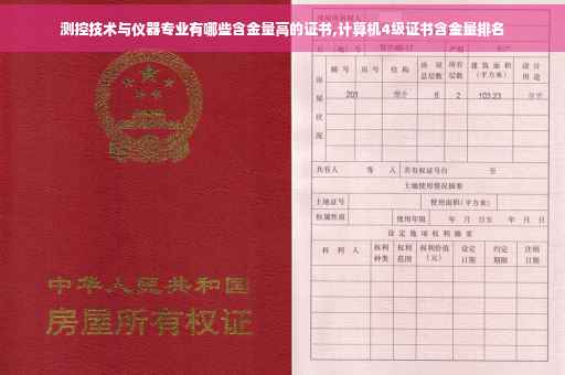 测控技术与仪器专业有哪些含金量高的证书,计算机4级证书含金量排名