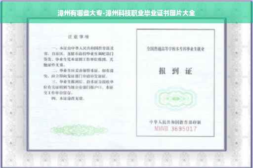 漳州有哪些大专-漳州科技职业毕业证书图片大全