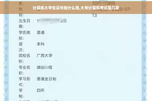 计算机大学生证书有什么用,大专计算机考试是几级