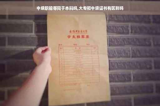 中级职称等同于本科吗,大专和中级证书有区别吗