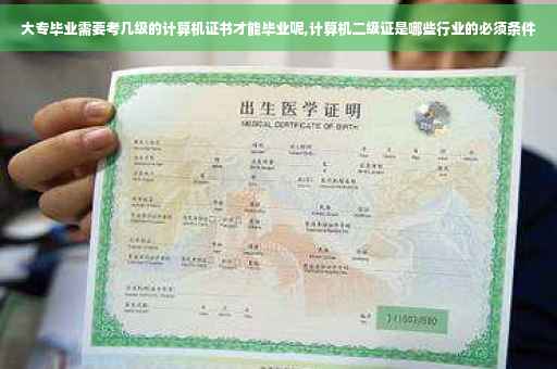 大专毕业需要考几级的计算机证书才能毕业呢,计算机二级证是哪些行业的必须条件