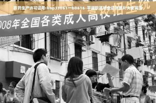农药生产许可证号:hnp33061一b0616-平湖职高毕业证书图片大全高清