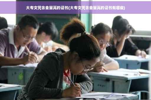 大专文凭含金量高的证书(大专文凭含金量高的证书有哪些)