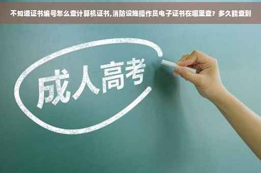 不知道证书编号怎么查计算机证书,消防设施操作员电子证书在哪里查？多久能查到