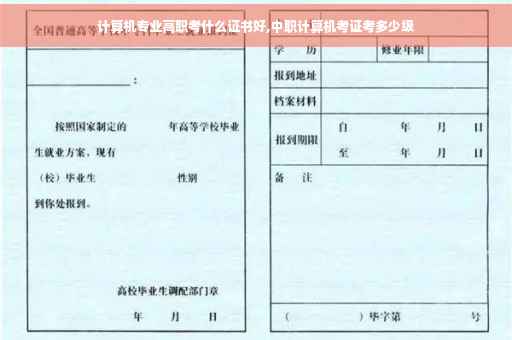 计算机专业高职考什么证书好,中职计算机考证考多少级