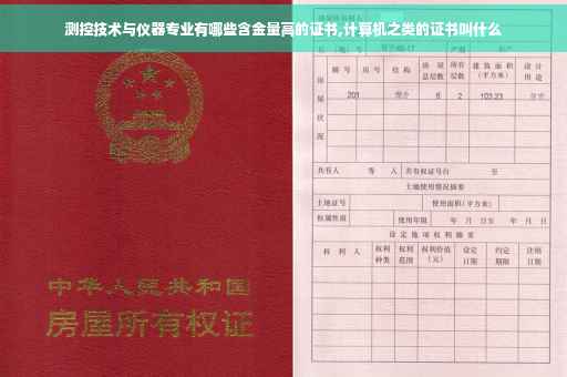 测控技术与仪器专业有哪些含金量高的证书,计算机之类的证书叫什么