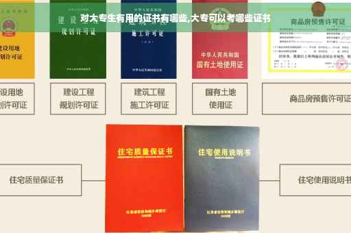 对大专生有用的证书有哪些,大专可以考哪些证书