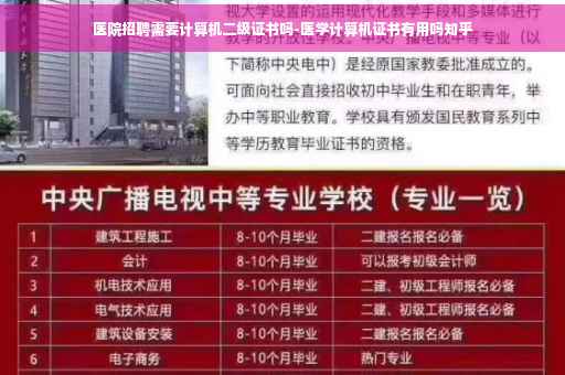 医院招聘需要计算机二级证书吗-医学计算机证书有用吗知乎