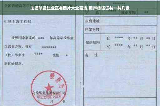 法语笔译毕业证书图片大全高清,同声传译证书一共几级