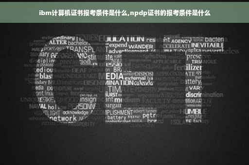 ibm计算机证书报考条件是什么,npdp证书的报考条件是什么