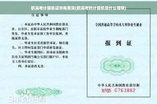 职高考计算机证书有用没(职高考的计算机是什么等级)