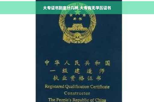 大专证书到底分几种,大专有无学历证书
