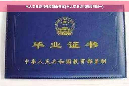 电大专业证书课程期末答案(电大专业证书课程测验一)
