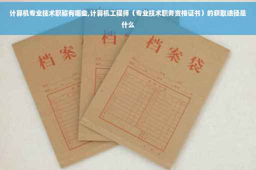 计算机专业技术职称有哪些,计算机工程师（专业技术职务资格证书）的获取途径是什么