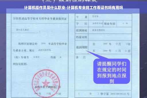 计算机操作员是什么职业-计算机专业找工作看证书吗有用吗