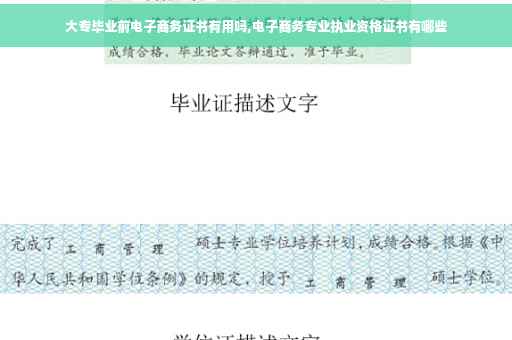 大专毕业前电子商务证书有用吗,电子商务专业执业资格证书有哪些