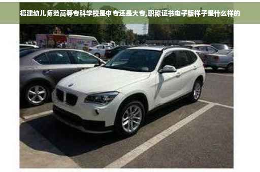 福建幼儿师范高等专科学校是中专还是大专,职称证书电子版样子是什么样的