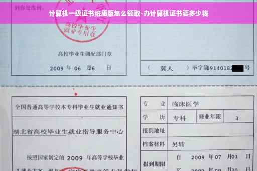 计算机一级证书纸质版怎么领取-办计算机证书要多少钱