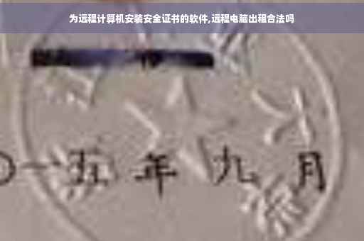 为远程计算机安装安全证书的软件,远程电脑出租合法吗