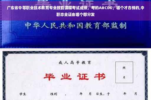 广东省中等职业技术教育专业技能课程考试成绩，考的ABCDE，哪个才合格的,中职毕业证由哪个部分发