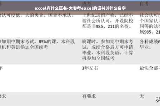 excel有什么证书-大专考excel的证书叫什么名字