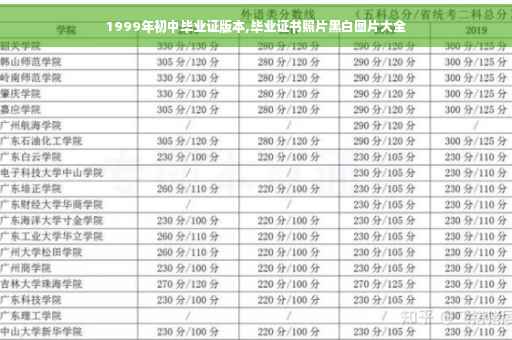 1999年初中毕业证版本,毕业证书照片黑白图片大全