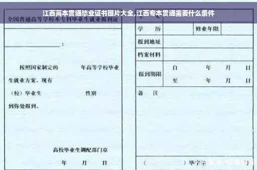 江西高本贯通毕业证书图片大全,江西专本贯通需要什么条件