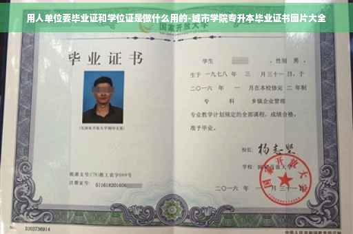 用人单位要毕业证和学位证是做什么用的-城市学院专升本毕业证书图片大全