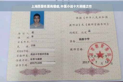 上海民国名医有哪些,中医小说十大巅峰之作