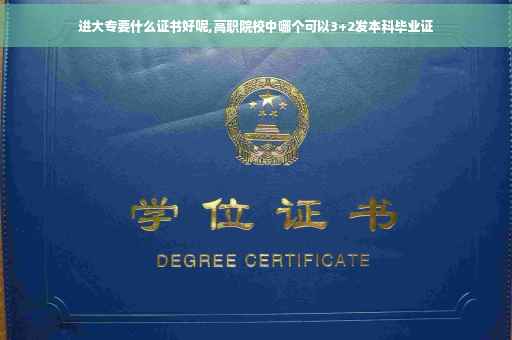 进大专要什么证书好呢,高职院校中哪个可以3+2发本科毕业证