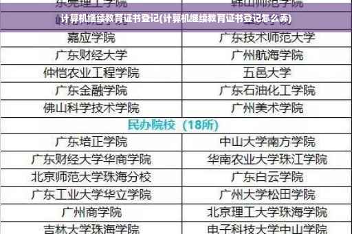 计算机继续教育证书登记(计算机继续教育证书登记怎么弄)