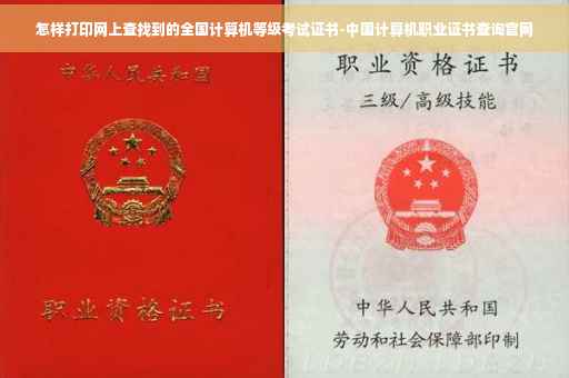 怎样打印网上查找到的全国计算机等级考试证书-中国计算机职业证书查询官网