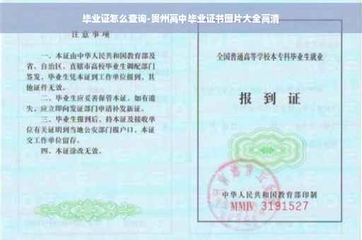 毕业证怎么查询-贵州高中毕业证书图片大全高清