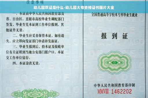 幼儿园双证是什么-幼儿园大专资格证书图片大全