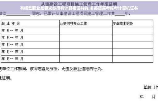 有哪些职业是要求必须有计算机证书的,非英语高考报考计算机证书
