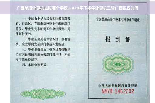 广西单招计算机去报哪个学校,2020年下半年计算机二级广西报名时间