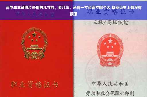 高中毕业证照片是用的几寸的。要几张。还有一寸和两寸哪个大,毕业证书上有没有钢印