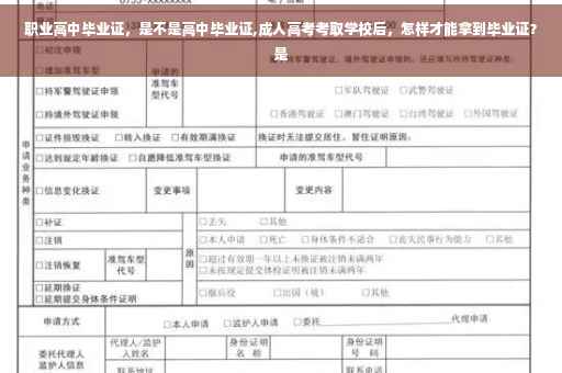 职业高中毕业证，是不是高中毕业证,成人高考考取学校后，怎样才能拿到毕业证？是