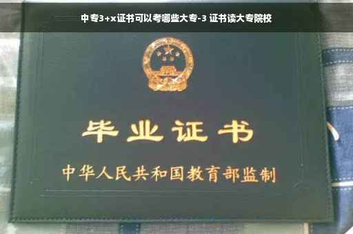 中专3+x证书可以考哪些大专-3 证书读大专院校