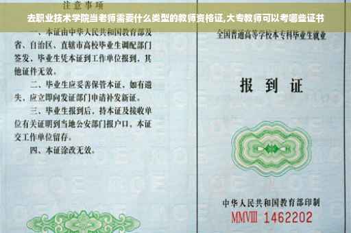 去职业技术学院当老师需要什么类型的教师资格证,大专教师可以考哪些证书
