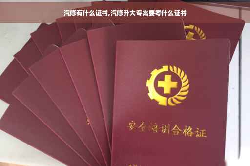 汽修有什么证书,汽修升大专需要考什么证书