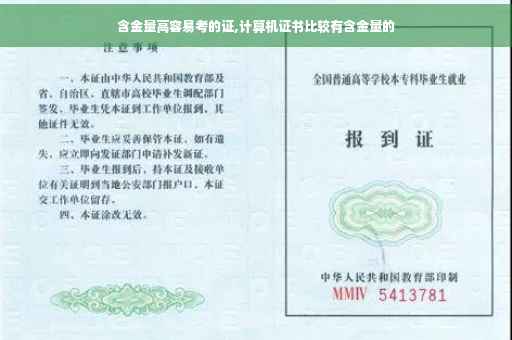 含金量高容易考的证,计算机证书比较有含金量的